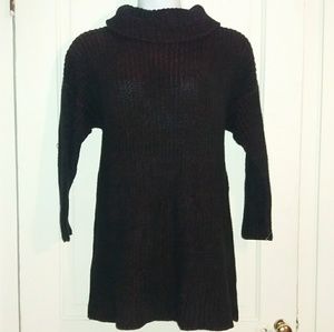 M W Red Black Weave wide turtleneck Sweater Tunic